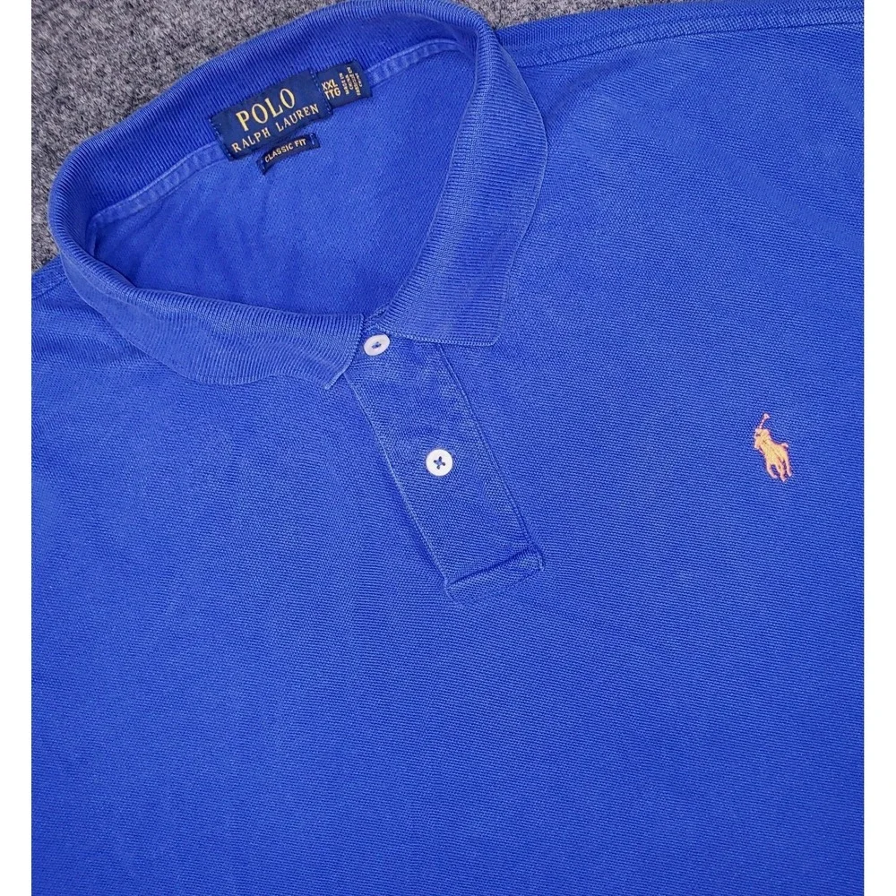 Polo Ralph Lauren Shirt Mens XXL Blue Golf Orange Pony